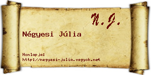 Négyesi Júlia névjegykártya